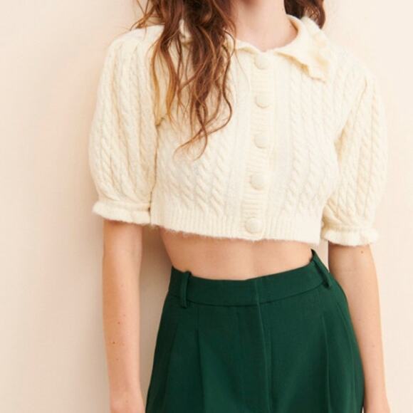 For Love And Lemons Sweaters - For Love & Lemons Dawn Ruffle Collar Cardi